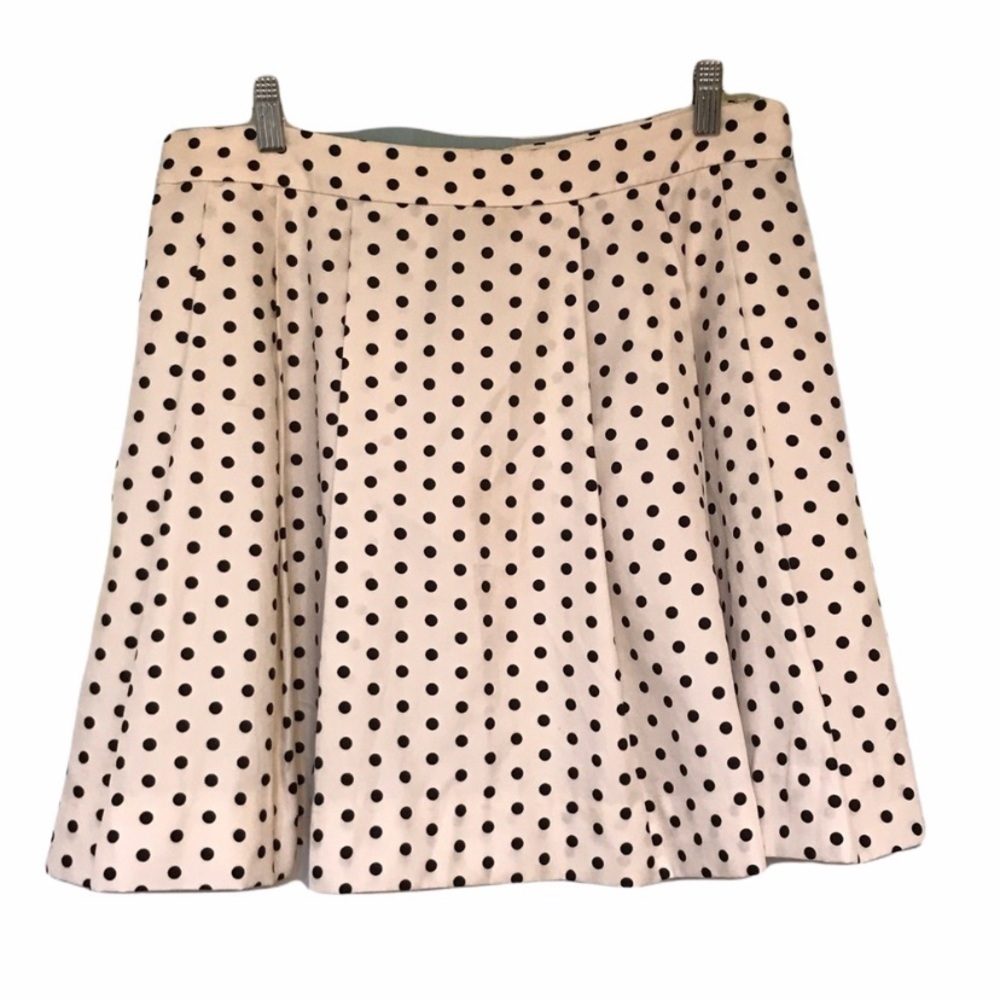 J Crew Polka Dot Skater Skirt Black & White Sz 10